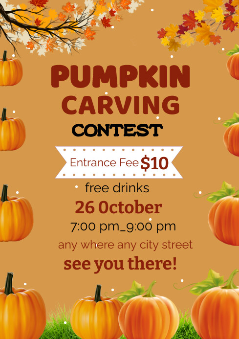 pumpkin carving contest |pumpkin party season Template | PosterMyWall